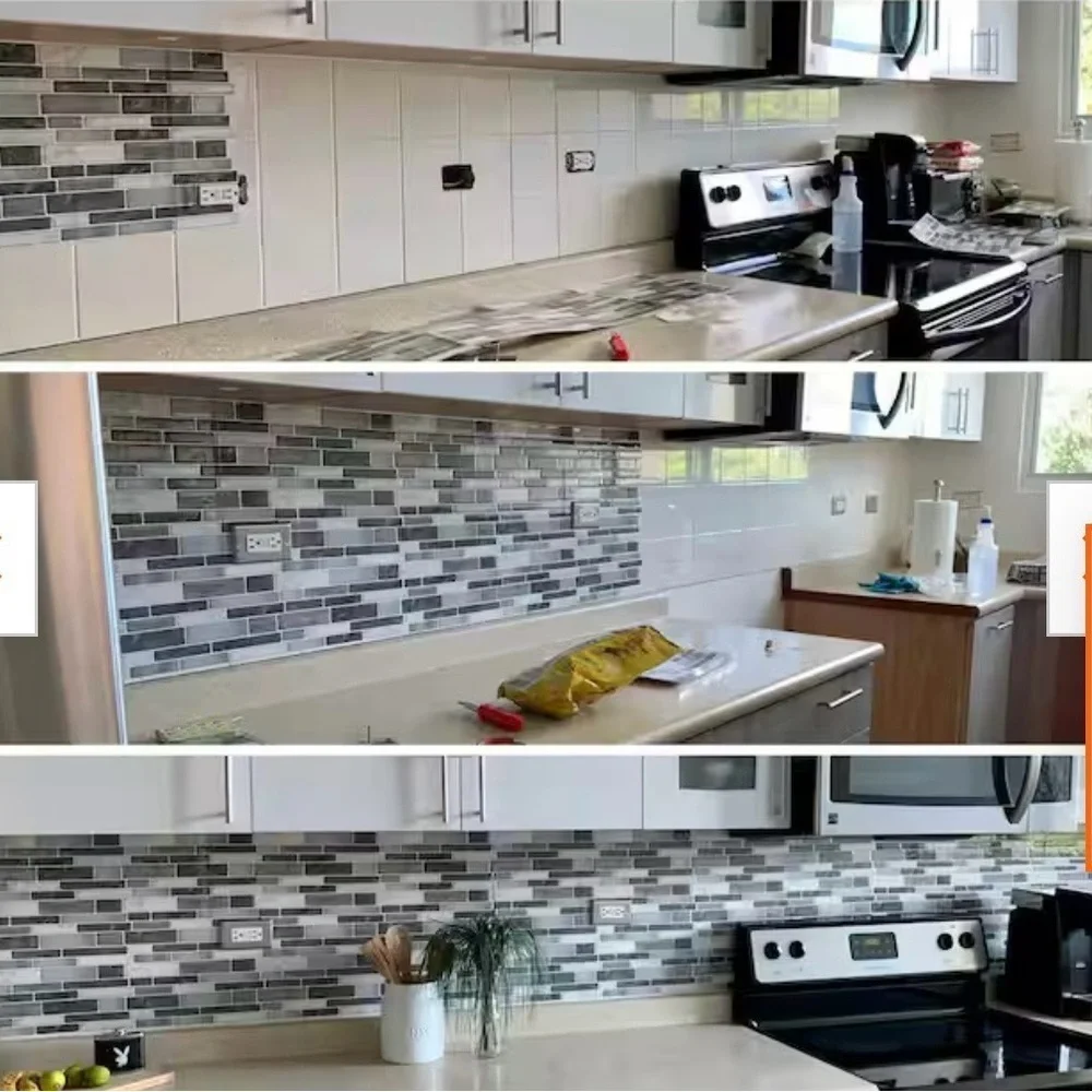 10 Pck 12x12 Peel and Stick Backsplash Kitchen Bathroom Mosaic Tiles Wall Decor